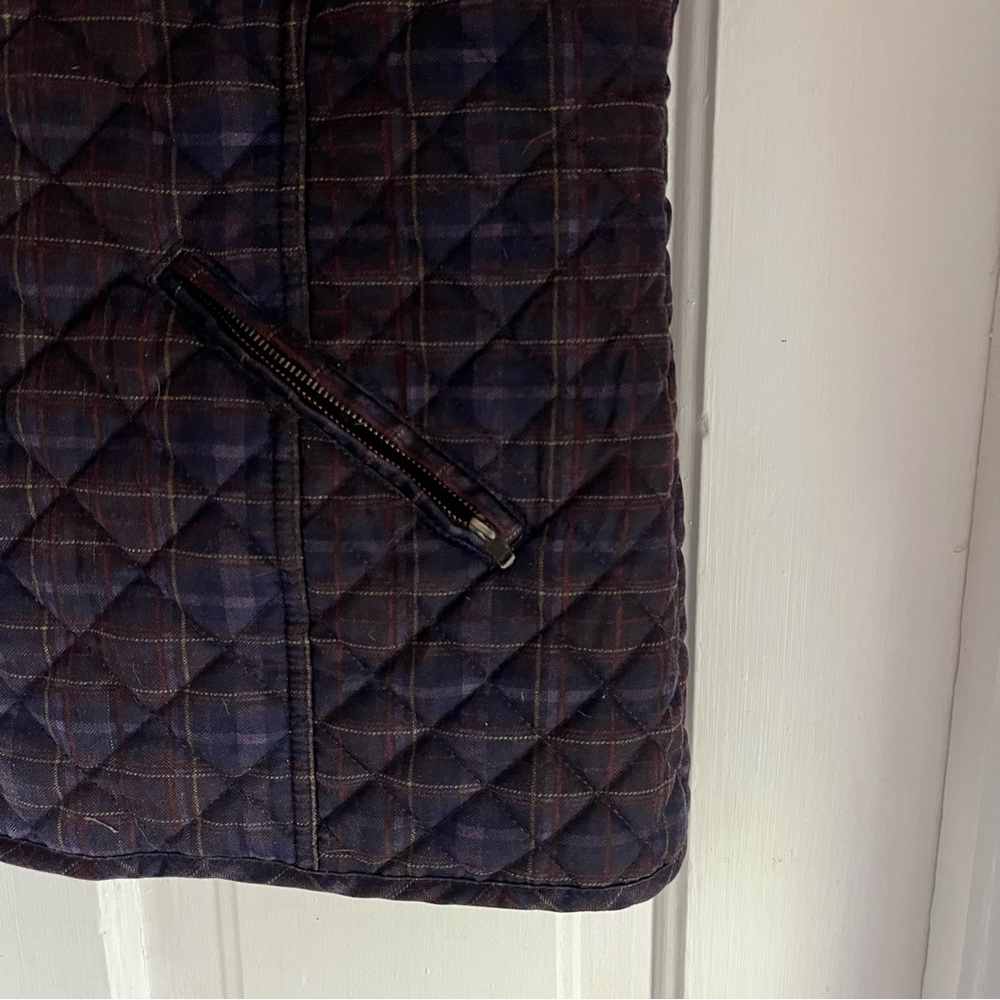 Orvis Women’s Quilted Vest - dark purple plaid size large - Picture 3 of 9